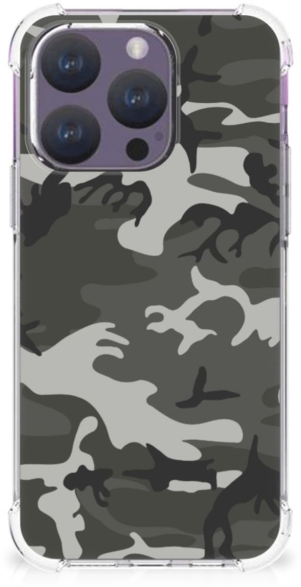 iPhone 15 Pro Doorzichtige Silicone Hoesje Army Light