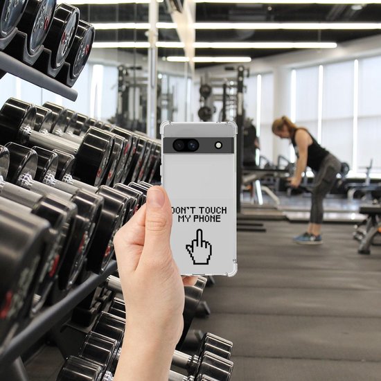 Coque pour smartphone Google Pixel 7A Phone Case avec bord transparent Finger Don't Touch My Phone