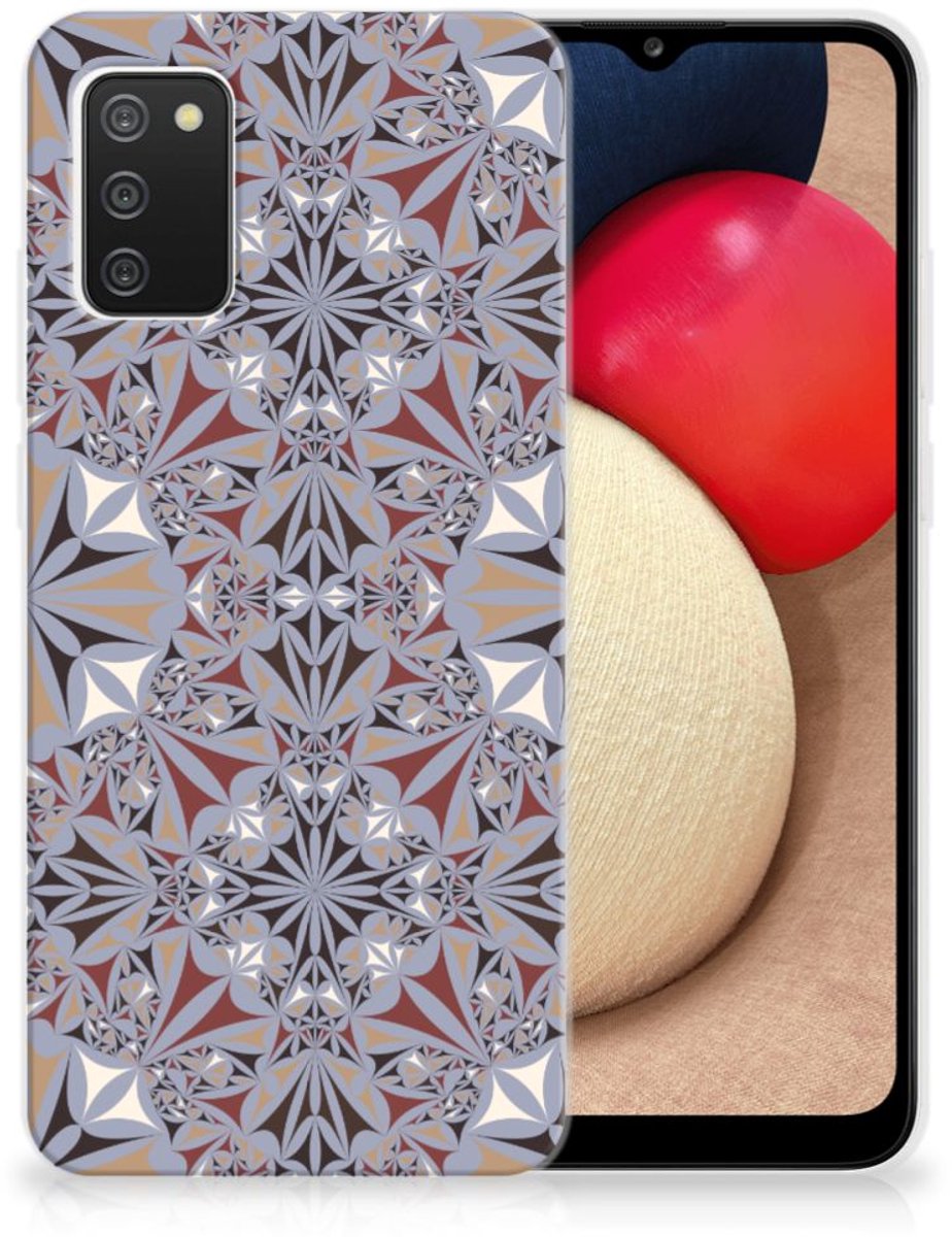 Samsung Galaxy A02s TPU Siliconen Hoesje Flower Tiles
