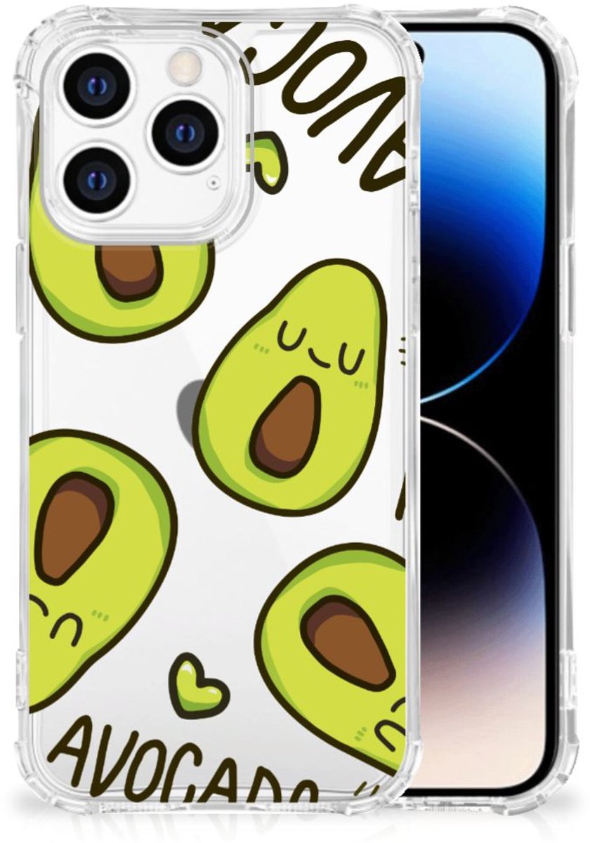 TPU Case Anti-Shock voor iPhone 14 Pro Stevig Bumper Hoesje Avocado Singing