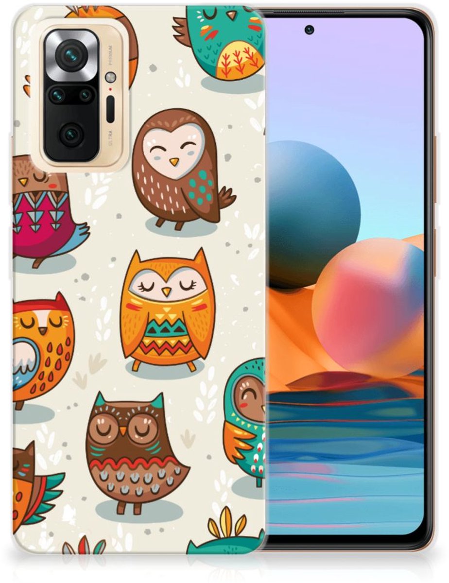Xiaomi Redmi Note 10 Pro TPU Hoesje Vrolijke Uilen