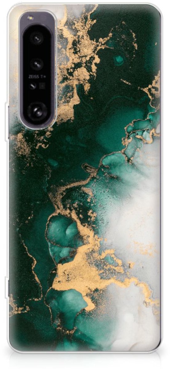 TPU Siliconen Hoesje voor Sony Xperia 1 IV Marmer Groen
