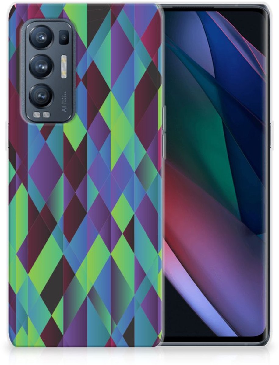 OPPO Find X3 Neo TPU Hoesje Abstract Green Blue