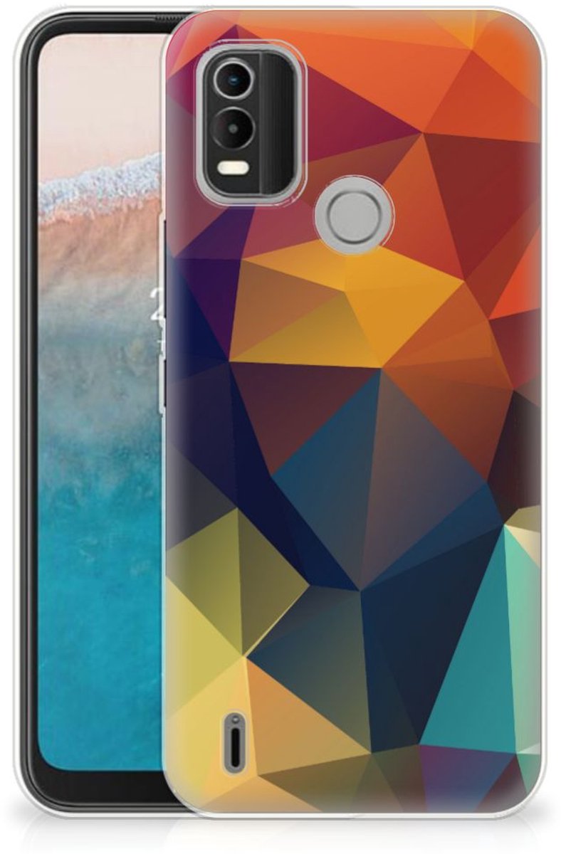 Nokia C21 Plus TPU Hoesje Polygon Color