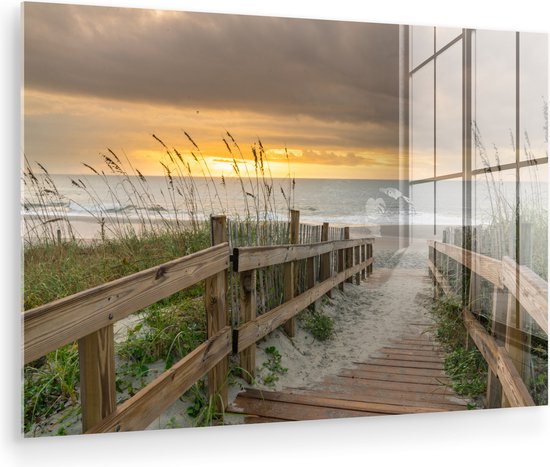 Peinture sur verre - Plage - Mer - Dune - Chemin - 120x80 cm - Peintures Plexiglas