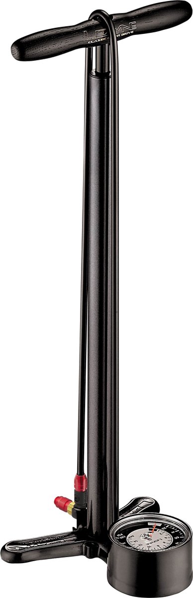 Lezyne Classic Floor Drive Vloerpomp – Vloerpomp – Extra lang – 15 bar maximale druk – Manometer – 8,9cm – Stevige slang – Staande pomp – Metalic Zwart