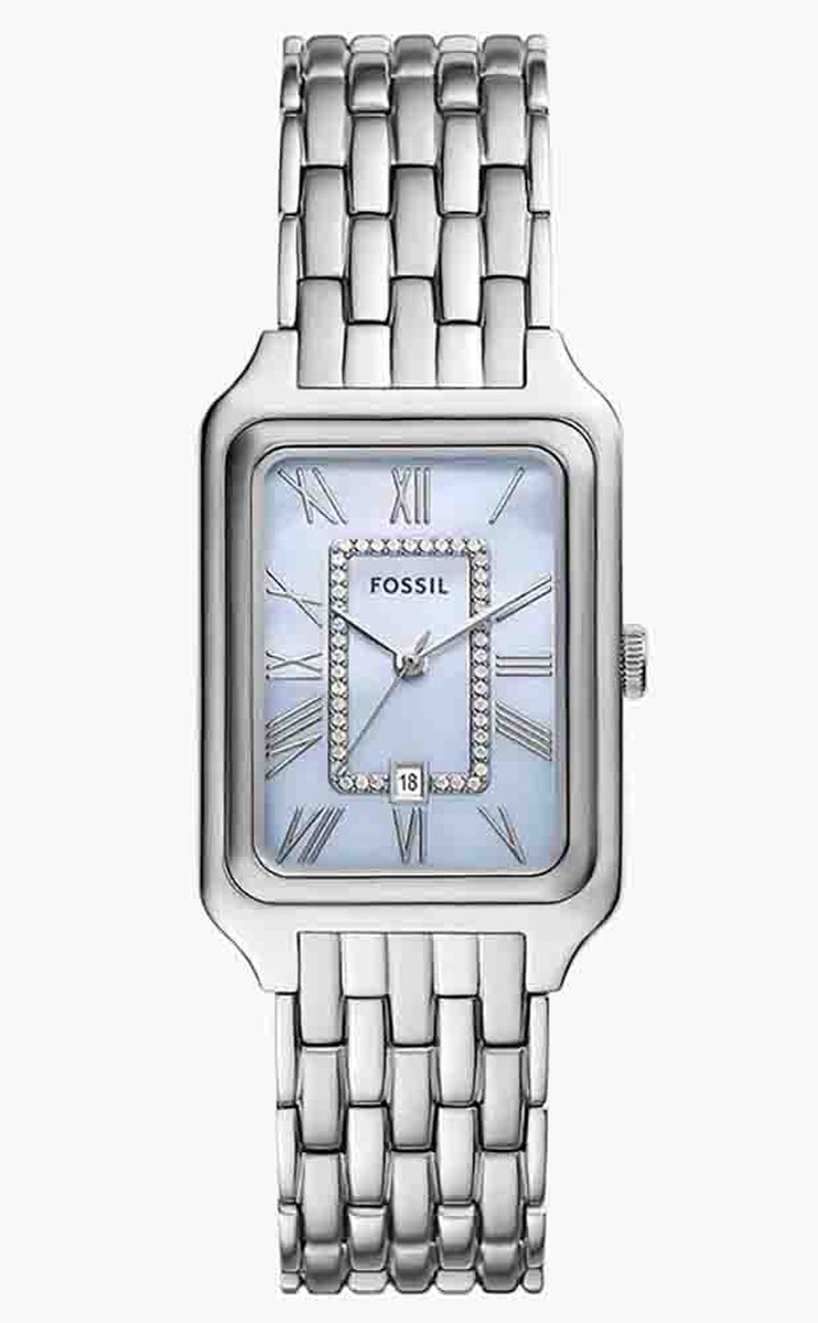 Fossil Raquel ES5402 Horloge - Staal - Zilverkleurig - Ø 30 mm