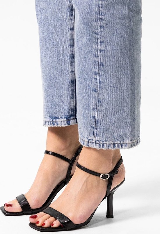 Sacha - Femme - Sandales à talon pailletées noires - Taille 39