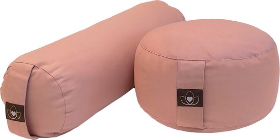 Pakket bolster en meditatiekussen - nude