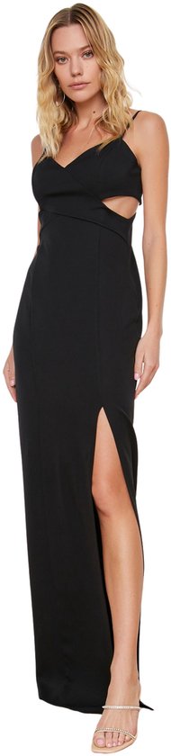 Trendyol Robe de soirée et de bal standard à col en V pour femme