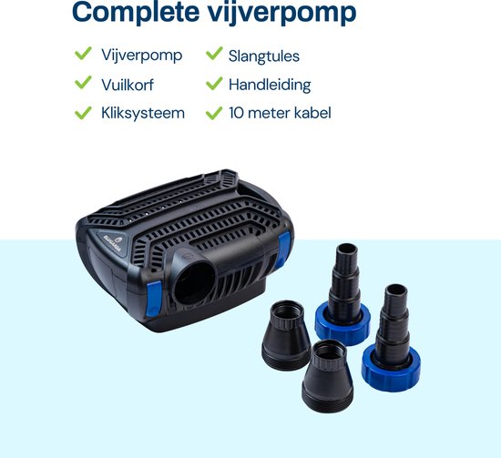 BluGarda BluFlow 2.800 - Vijverpomp voor vijver - Energiezuinige filterpomp, beeklooppomp, waterval pomp - 2.800 l/u - 10 watt