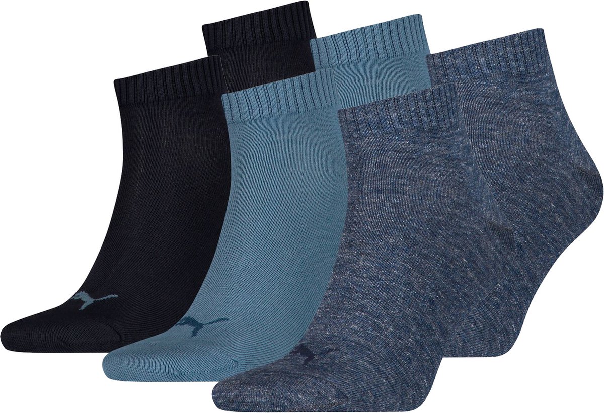 SOKKEN 6 paar Puma unisex kwartsokken sneakers 49 voor dames- en herensokken Blauw