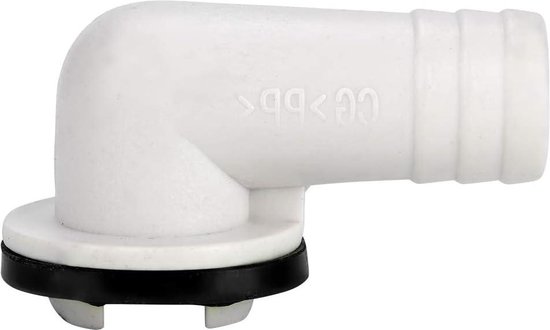 Airco voedingskabel met haakse stekker - wit - geaard - 5 meter - Pelletkachel Lemmer