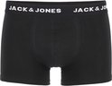 Zwarte Jack & Jones trunk met wit logo op de elastische band.
