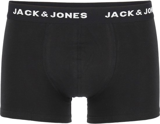 Zwarte Jack & Jones trunk met wit logo op de elastische band.