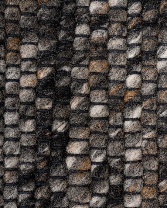 Tapis rond en laine Lett - gris/marron 190 cm rond