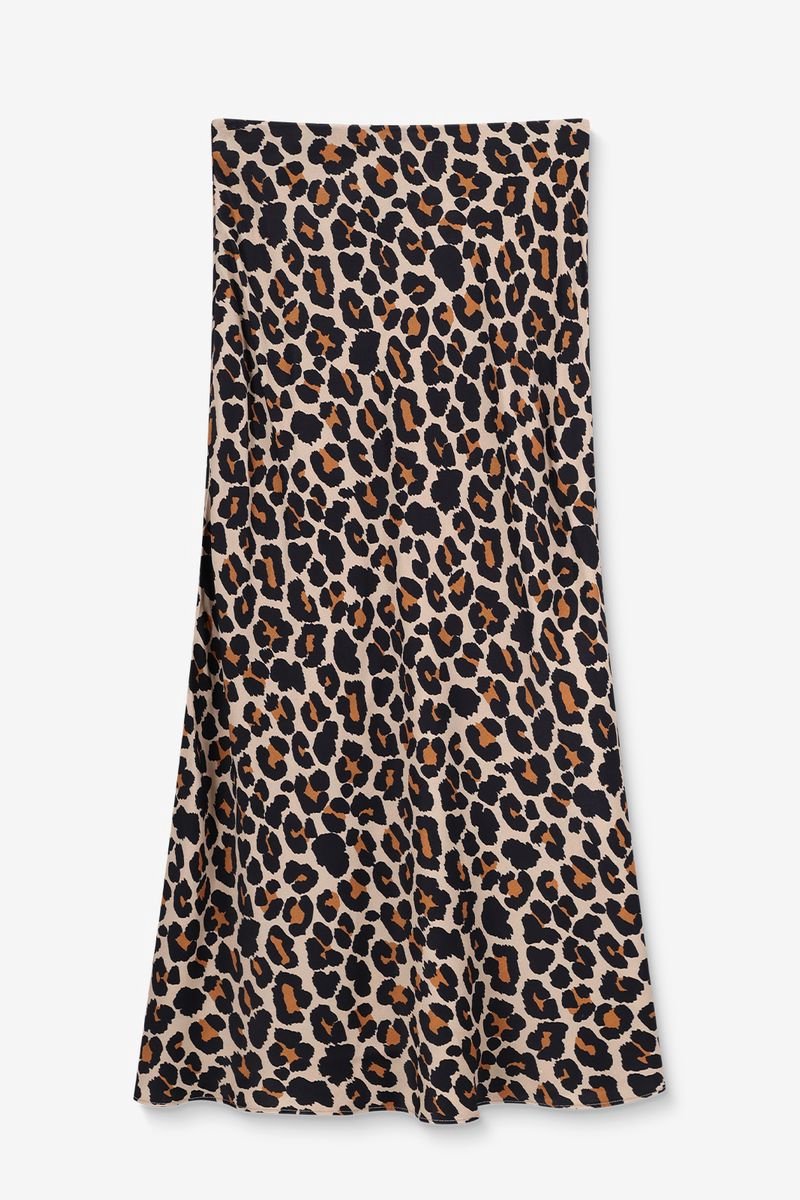 Sissy-Boy - Bruine satijnen rok met leopard print