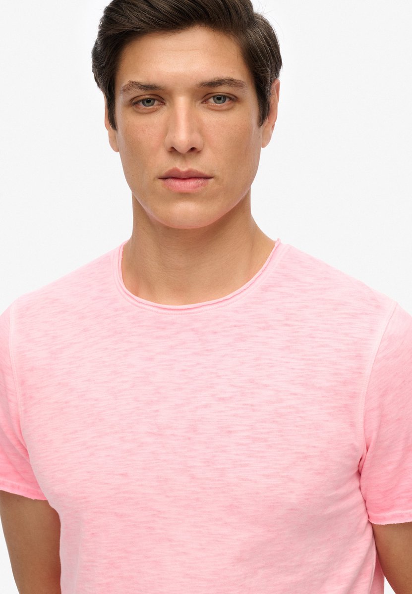 Superdry Raw Edge Slub T-shirt Heren T-shirts Roze