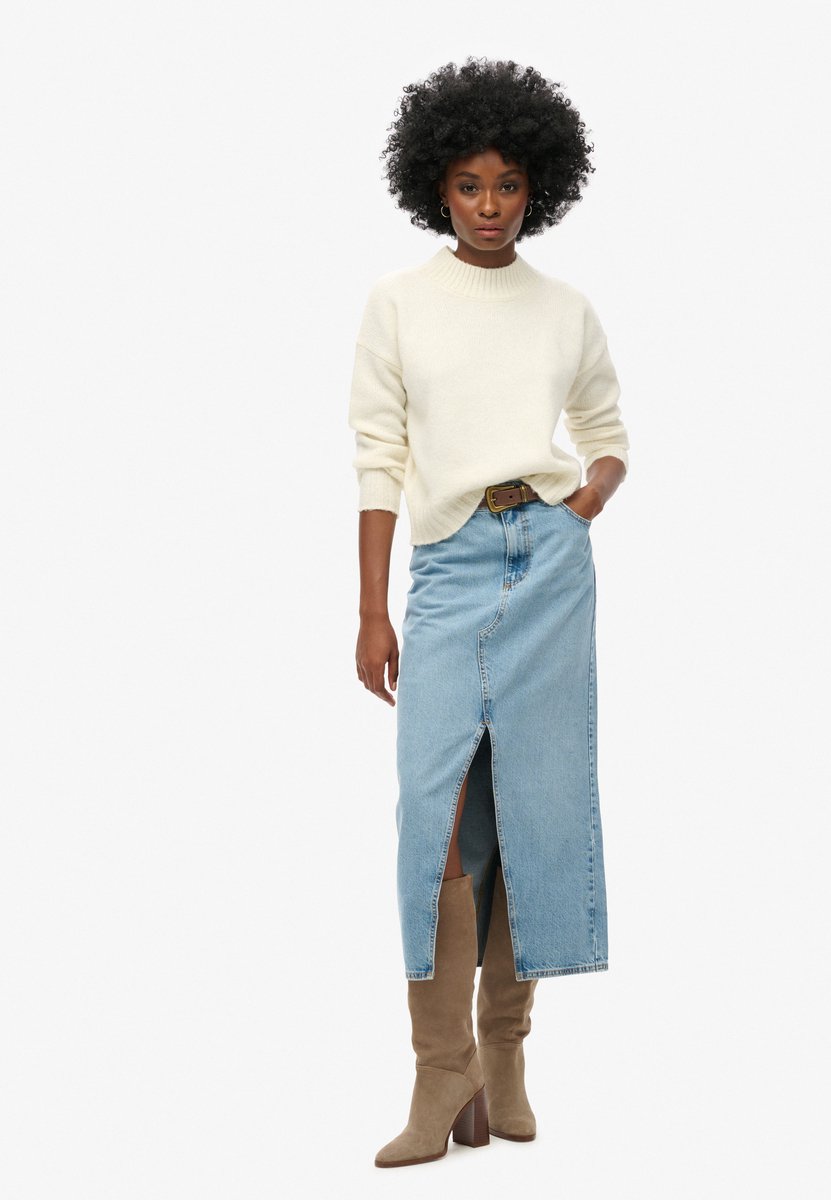 Superdry maxirok met split Dames Rokken Blauw