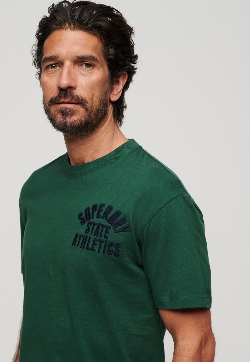 Superdry Geborduurd Superstate Athletic T-shirt met logo Heren T-shirts Groen