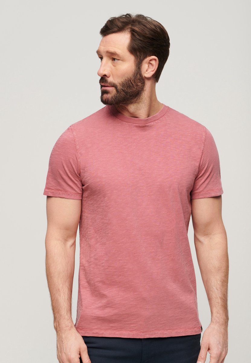 Superdry Slub T-shirt met ronde hals en korte mouwen Heren T-shirts Roze