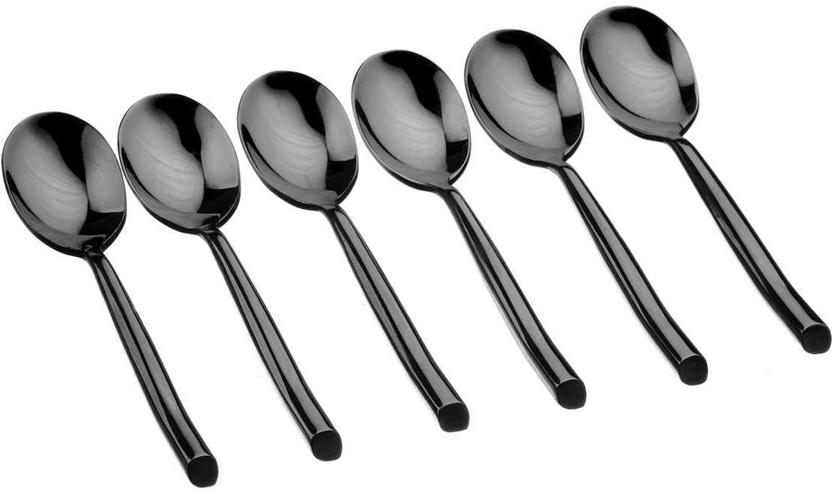 Set van 6 Kleine lepels KNUT - Zwart