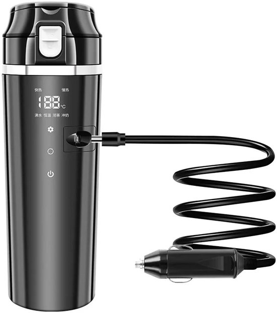 Waterkoker 12 V voor auto, 1 liter inhoud, sigarettenaansteker, 150 W