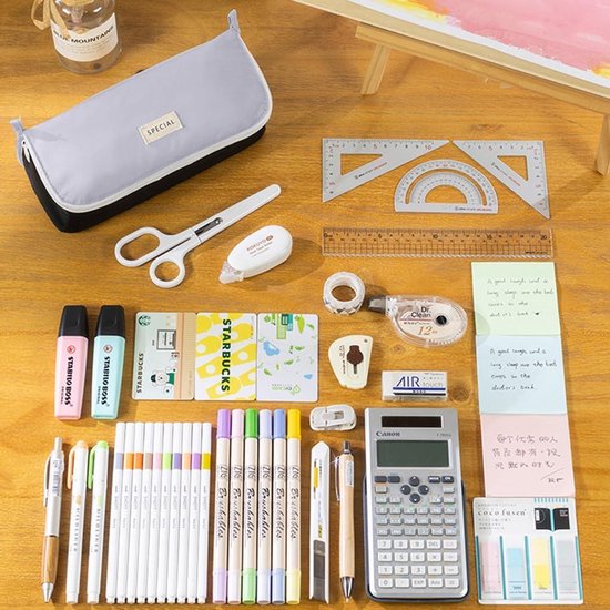 Kattenetui, modieuze zachte pluche kat etui etui etui met grote capaciteit pennenorganizer voor school kantoorbenodigdheden, gradiënt kleuren pennenzak, Paars, Refer to , Unisex, Paars