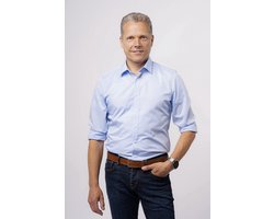 MARVELIS body fit overhemd - mouwlengte 7 - wit - Strijkvriendelijk - Boordmaat: 41