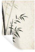 Muurstickers - Sticker Folie - Japandi - Bamboe - Beige - 20x30 cm - Plakfolie - Muurstickers Kinderkamer - Zelfklevend Behang - Zelfklevend behangpapier - Stickerfolie