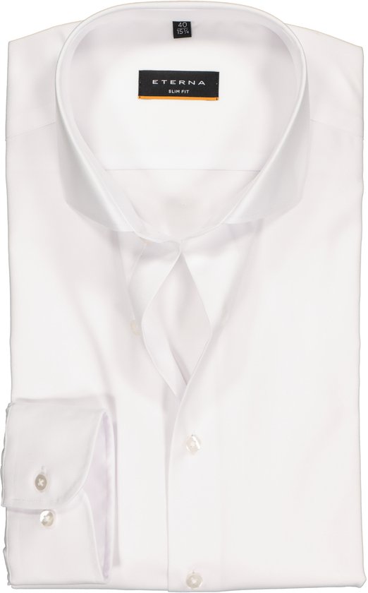ETERNA slim fit overhemd - niet doorschijnend twill heren overhemd - wit - Strijkvrij - Boordmaat: 44
