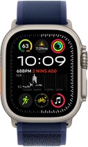 Bol.com Apple Watch Ultra 2 GPS + Cellular - 49mm - Natural Titanium Case met blauwe Trail Loop - S/M aanbieding