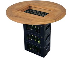 vidaXL Tafelblad - 70 cm - Teakhout - Ruimtebesparend Tafelblad - Bierkrat - Teak Hout - Buitentafel - Tuintafel