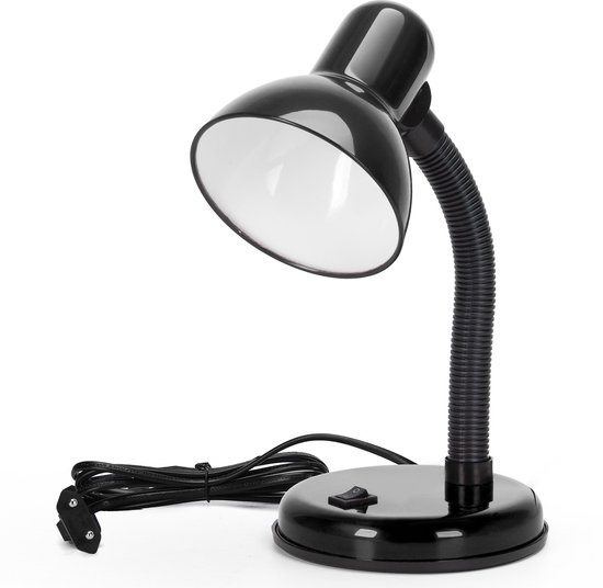 Aigostar 102KK - Bureaulamp - Tafellamp - H: 32 cm - E27 Fitting - Verstellbare Flexibele - Excl. lichtbron - Zwart