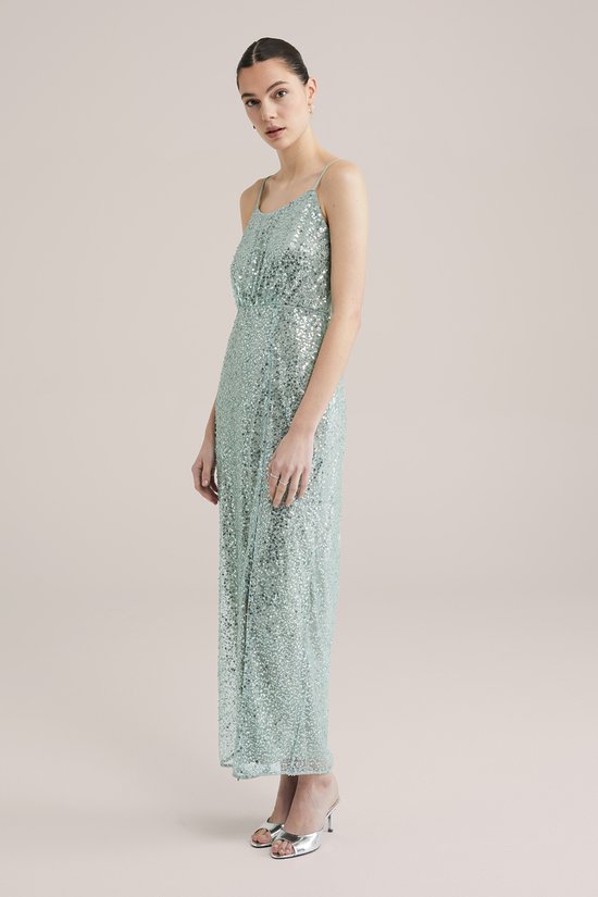 WE Fashion Dames Maxi jurk met pailletten