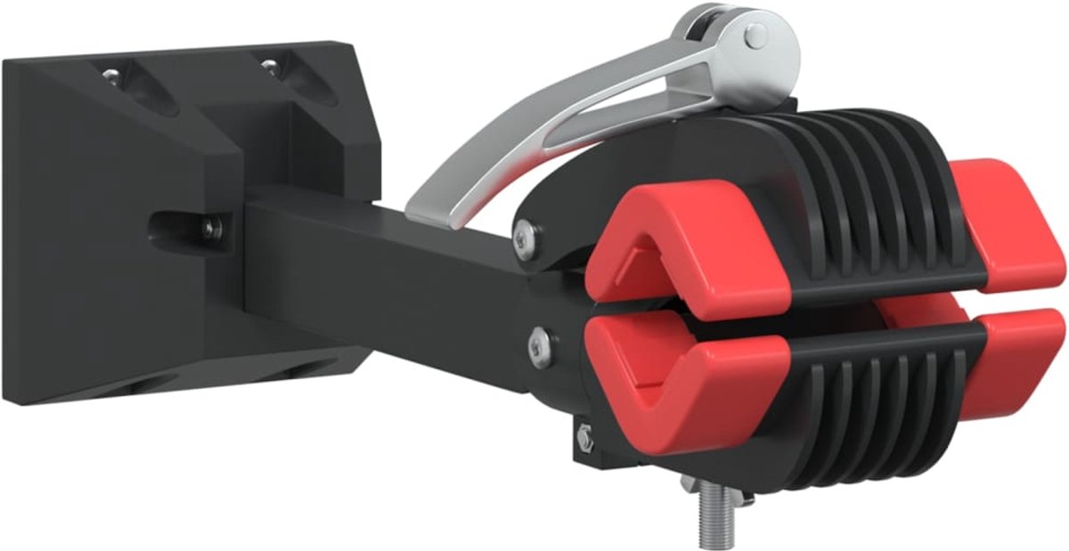 vidaXL - Fietsreparatiehouder - inklapbaar - wandmontage - rood - en - zwart - staal