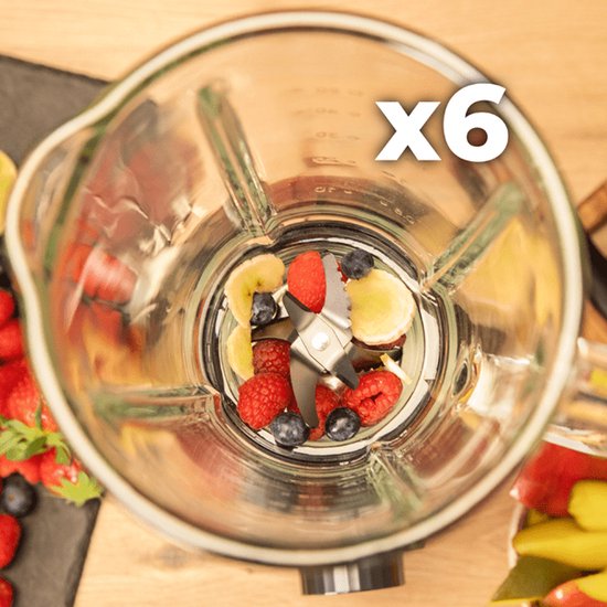 Cecotec Standmixer Power Black Titanium 2200MAX Smooth, 2200 W maximale Leistung, 6 Klingen aus Edelstahl, Ice-Crush-Funktion, Turbo- und Smoothie-Funktion, AutoClean-Funktion van Cecotec — afbeelding 3