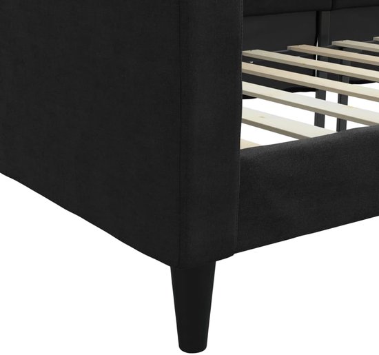 Canapé-lit The Living Store 90x200 cm tissu noir - Canapé-lit - Canapé-lit - Lit double - Lit de repos - Canapé-lit noir