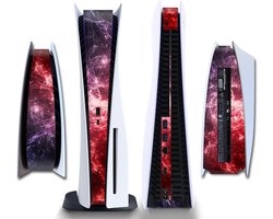 Gadgetpoint - Console Sticker Strip voor PS5, PlayStation 5 - Performance Gaming Skin - Bescherming Accessoires - Rood/Roze