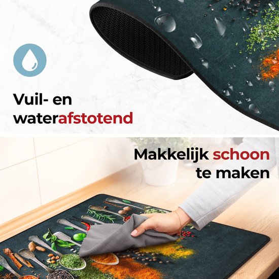 KitchyMist Inductie Beschermer 60x52 cm - Kruiden en Specerijen Lepels - Kookplaat Beschermer - Afdekplaat voor Kookplaat - Inductie Mat - Spatscherm Achterwand Keuken