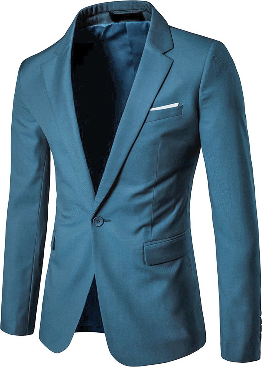 ALLTHEMEN Heren Slim Fit Kostuumjasje - Jasje met Een Knoop Voor Zakelijk Gebruik - M