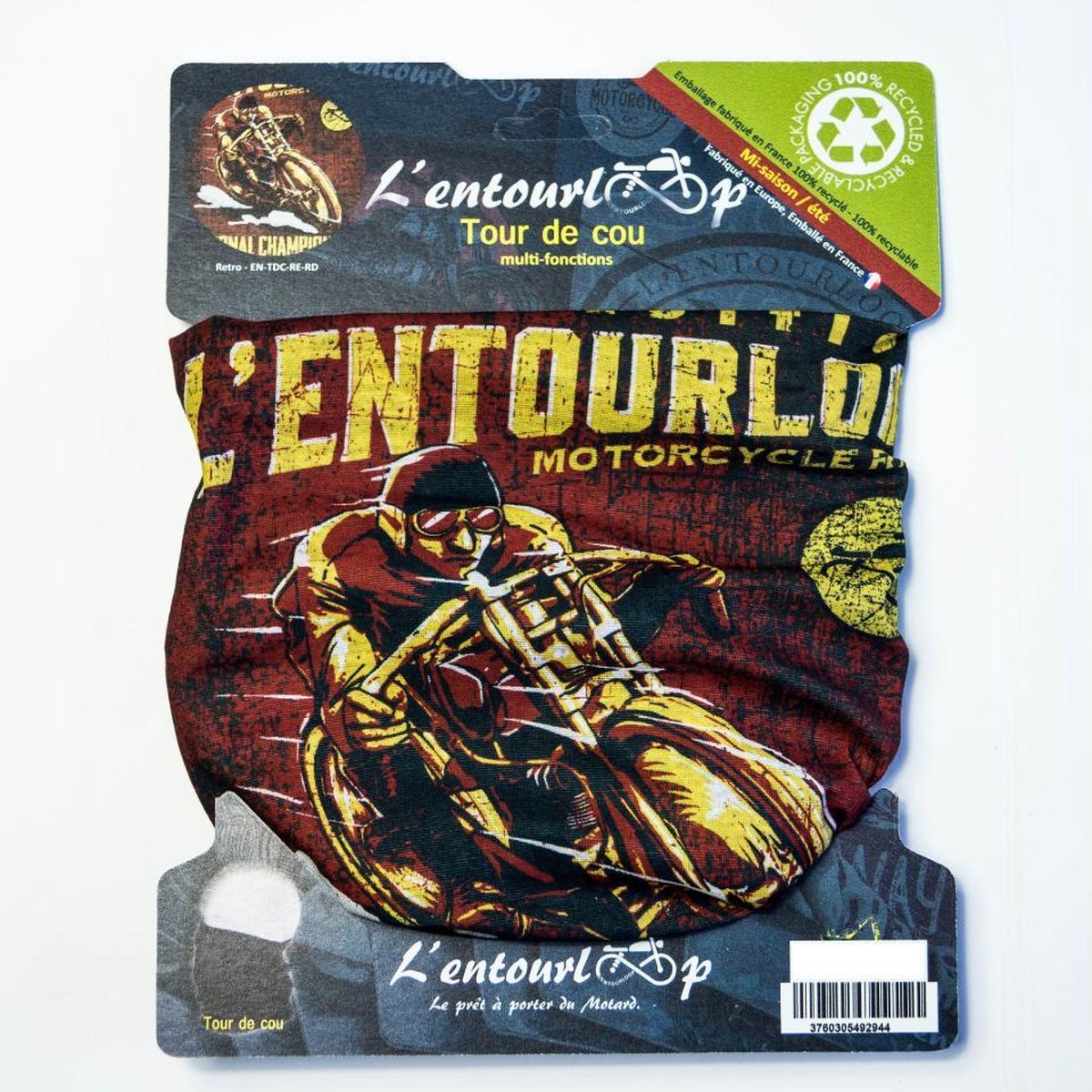 l'entourloop motor retro choker rood 100% polyester