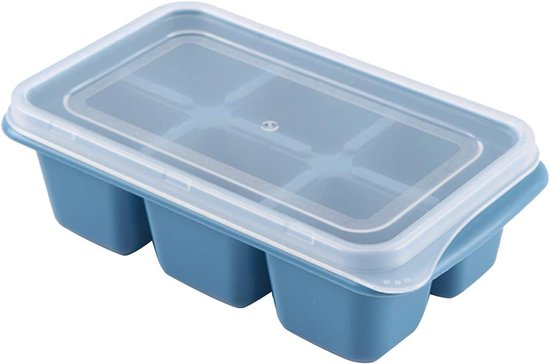 Mini IJsblokjesbakjes Set - 4x 135 Nugget IJs Met Container En Schep Voor Vriezer