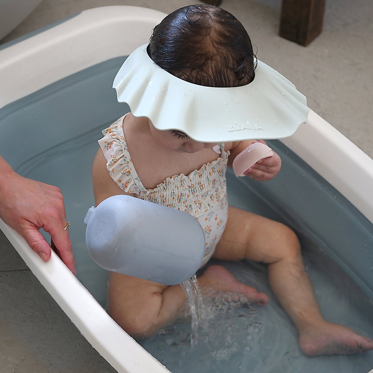 Visère De Bain Béaba - Protection Yeux/Oreilles Bébé - Silicone Doux - Ajustable 5 Positions - Dès 6 Mois