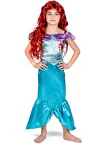 Smiffys - Disney The Little Mermaid Basic Plus Kostuum Jurk Kinderen - Kids tm 4 jaar - Multicolours