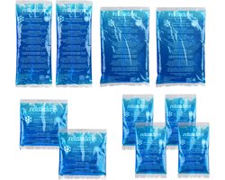 coldpack - 10-delige set - 4 groottes - magnetronbestendig - herbruikbaar - gelpacks