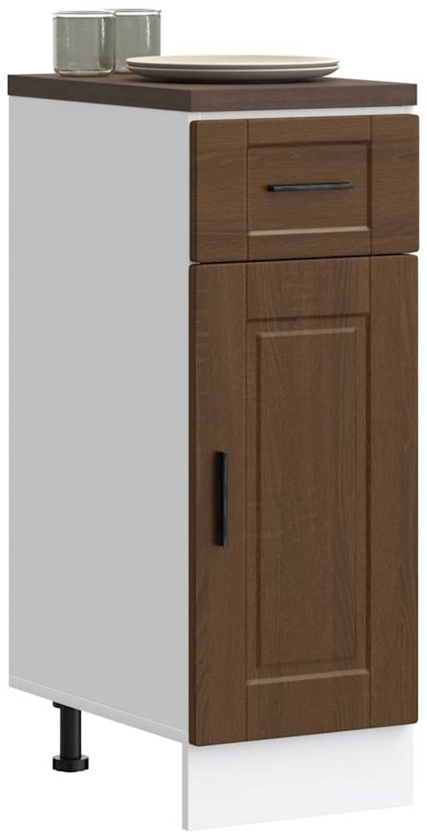 vidaXL Onderkast - "Porto" - bewerkt - hout - bruin - eikenkleur bruineiken