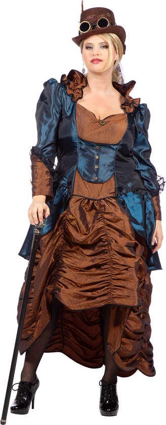 Wilbers & Wilbers - Costume Steampunk - Steampunk Sally Wild Wild West - Femme - Blauw, Marron - Taille 56 - Déguisements - Déguisements