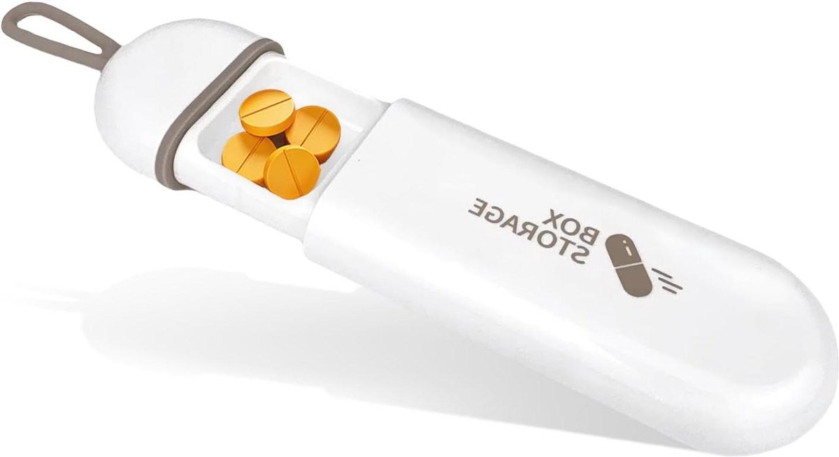 Kleine pillendoos voor op reis - Dagelijkse opbergbox voor supplementen en vitaminen met 3 compartimenten - BPA-vrij en stijlvol design - Wit/grijs