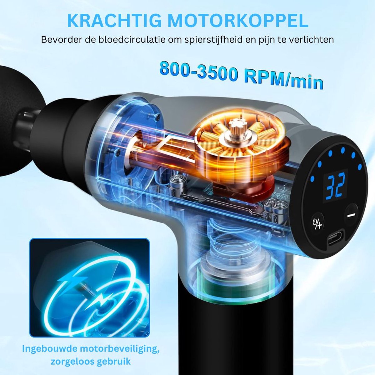 Afbeelding 2 van ApexArte® Massage Gun Professioneel - Massage Apparaat - Theragun